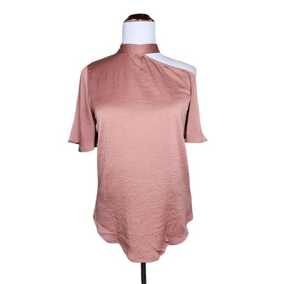 Express Cold Shoulder Cutout Zipper Back Pullover Blouse Size Small - Picture 10 of 11